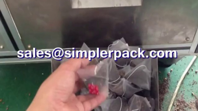 Fruit tea packaging machinery, nylon triangle teabag packing machine