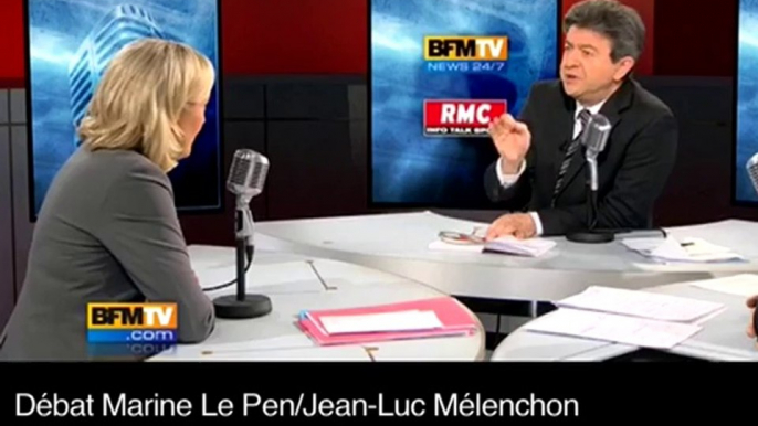 Zapping des matinales du 14 février 2011: Marine Le Pen / Jean-Luc Mélenchon