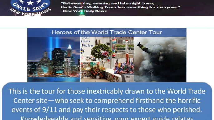 Uncle Sam's New York Tours : Wall Street Walking Tours and Ground Zero Tours