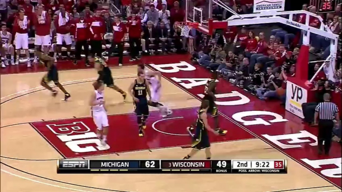 2014 Big Ten Men's  Basketball Michigan at Wisconsin Highlights