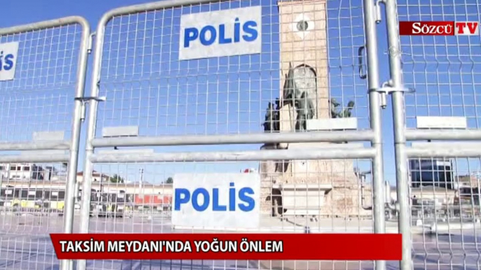 Taksim Meydanı'nda 1 Mayıs nedeniyle yoğun güvenlik önlemi alındı. Polis, anıt çevresi ve ara sokakları bariyerlerle yaya geçişine kapattı.