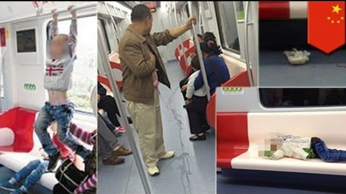 Chinese rudeness: Chinese people eating and peeing on newly opened metro