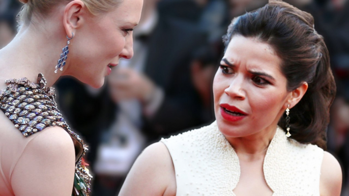 Cannes 2014 Prankster Dives Under America Ferrera’s Dress