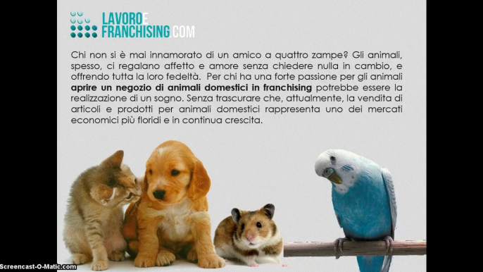 Franchising Animali domestici, apri il tuo negozio di animali o di alimenti e prodotti per animali