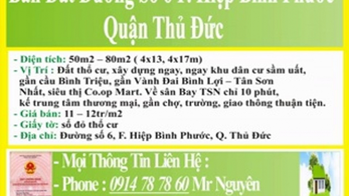 Bán Đất Đường Số 6 Phường Hiệp Bình Phước Quận Thủ Đức,Bán Đất DS 6,F,P,Phường Hiệp Bình Phước,HBP,Quận,Q,Thủ Đức