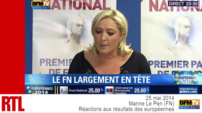 VIDÉO - Résultats  européennes 2014 : le FN demande une dissolution de l'Assemblée après sa victoire