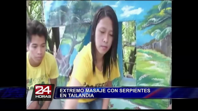 Relajación extrema: ofrecen masajes con serpientes en Tailandia