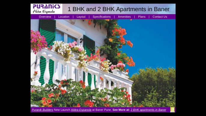 1 and 2 BHK Flats in Baner Pune at Aldea Espanola by Puranik Builders