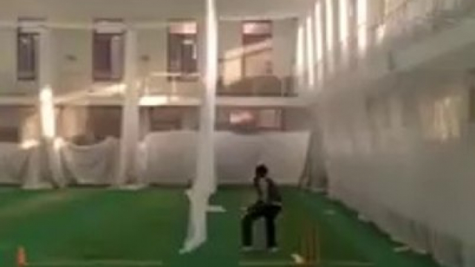 Saeed Ajmal bowling. Cricket/Pakistan