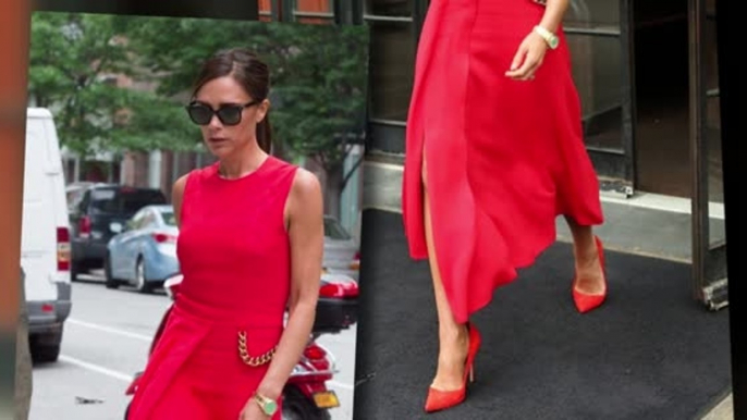 Victoria Beckham Stuns in Red