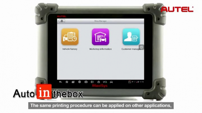 Autel Maxisys wireless printing