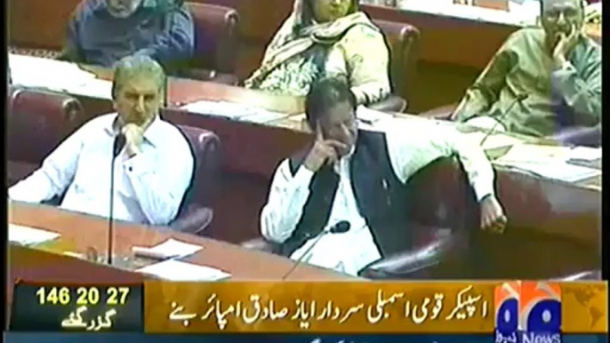 Khawaja Saad Rafique And Imran Khan Face 2 Face In National Assembly