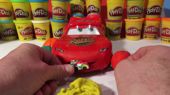 Play Doh Surprise Eggs, Pixar Cars Lightning McQueen and 12 Play Doh Surprise Eggs with Giant Lightn