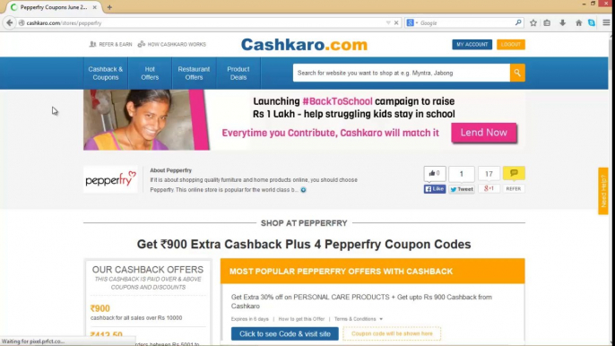 Pepperfry Coupons : Grab the latest coupons and offers from Cashkaro.com