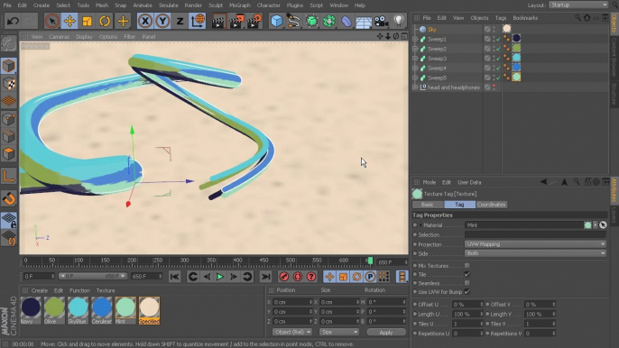 2D Styled 3D Motion Graphics in CINEMA 4D and After Effects - 04. Texturing for a 2D look and creating a sky