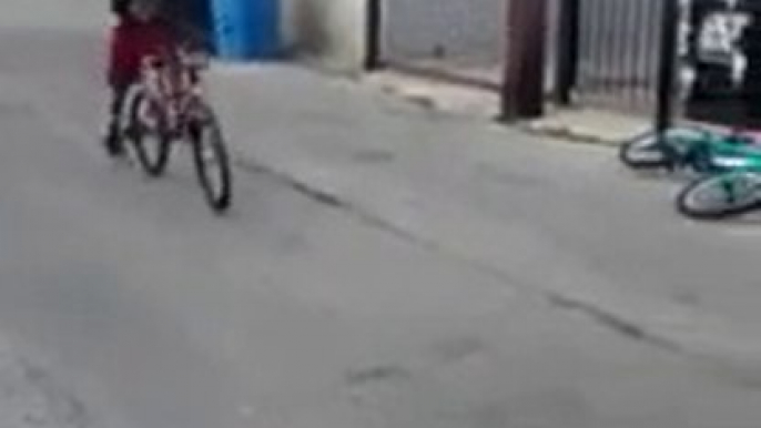 Talented but violent Kid Punches Boy While Ghost Riding Bike! Amazing BMX trick