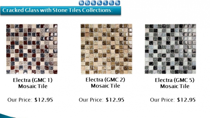 Cracked Glass With Metal and Stone Tiles - Ocean Mosaics