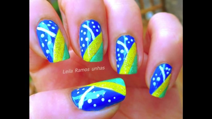 Unhas Decoradas para Copa do Mundo 2026 (Bandeira do Brasil) - World Cup Nail Art