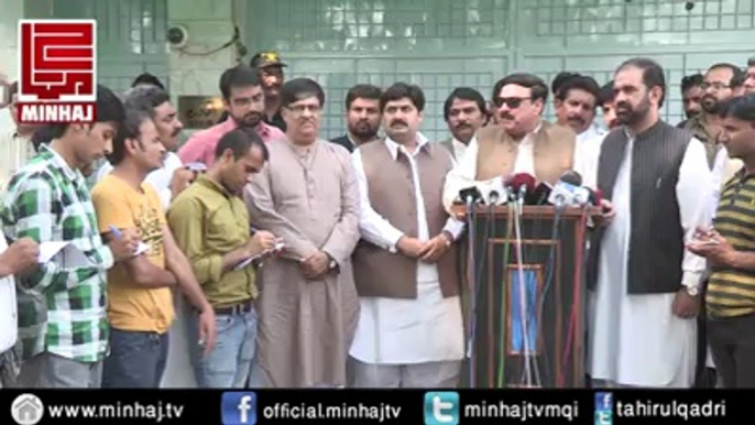 Shaikh Rasheed Press Conference @ Dr.Muhammad Tahir Ul Qadri,Resident 04-07-2014