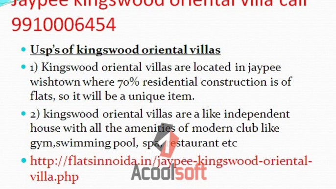 jaypee kingswood oriental villa noida 9910006454, resale jaypee kingswood oriental villa price