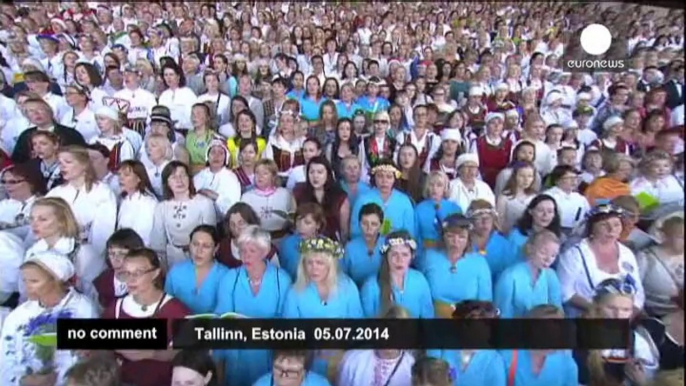 Traditional Estonian celebration gathers 8,500 singers and dancers