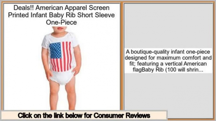 Deals Today American Apparel Screen Printed Infant Baby Rib Short Sleeve One-Piece