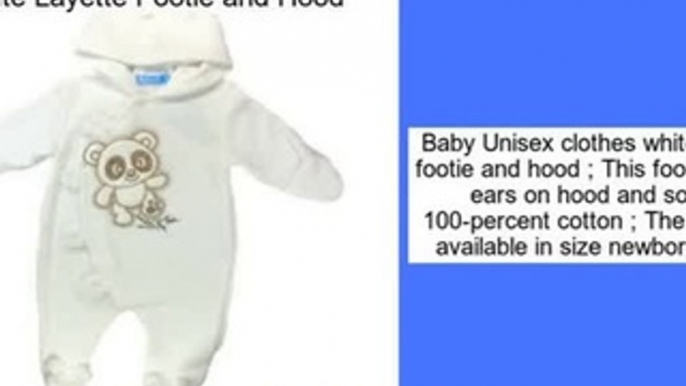 Check Price Clickcago Baby Unisex White Layette Footie and Hood