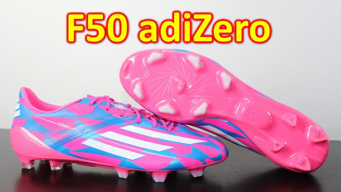 Adidas F50 adiZero 2014 Pink/Solar Blue Unboxing & On Feet