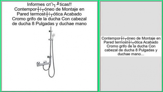 ofertas Contemporš¢neo de Montaje en Pared termostš¢tica Acabado Cromo grifo de la ducha Con cabezal de ducha 8 Pulgadas y duchae mano