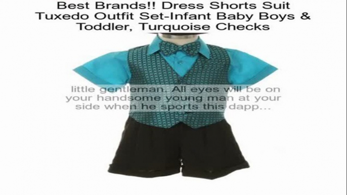 Dress Shorts Suit Tuxedo Outfit Set-Infant Baby Boys & Toddler, Turquoise Checks Review