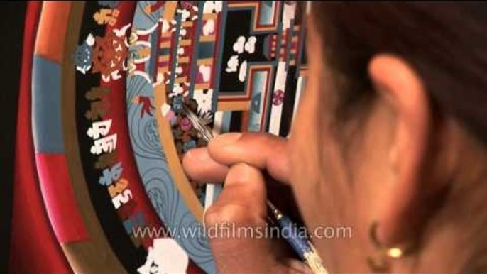 Artists making Mandala paintings in Nepal