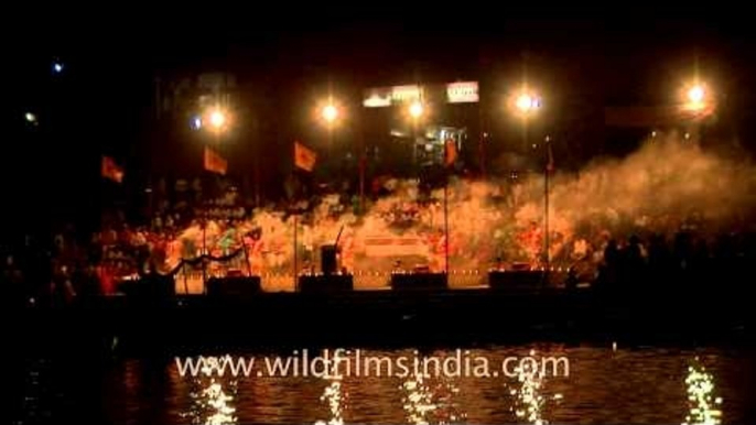 Evening aarti at Ganga ghat in Varanasi - Uttar Pradesh