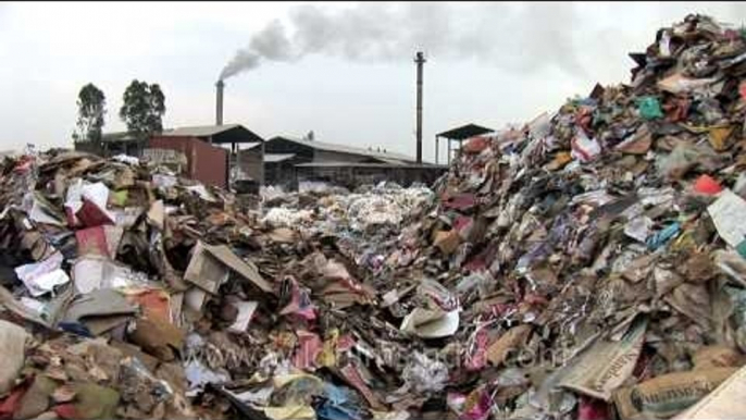 Assorted trash at a recycling yard in India