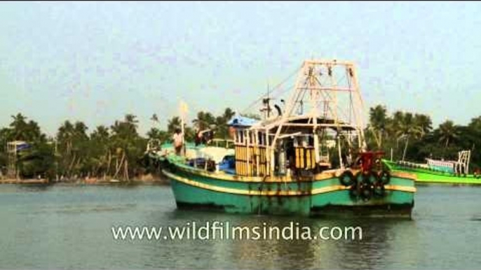 Fishing boat heading towards the Arabian Sea for fishing