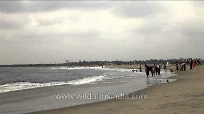 Visitors enjoying  at Fort Kochi beach