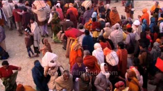 Devotees gathered for holy bath during Gangasagar mela