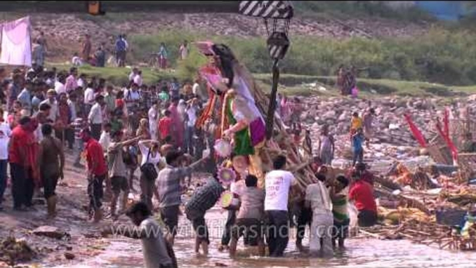 Durga idols immersion in Delhi: Yamuna banks