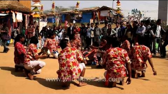 Visitors enjoying traditional dance forms at Surajkund Mela