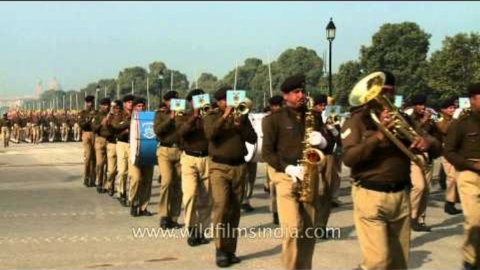 Indian Army band parading on Republic Day