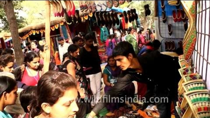 Indian sandals for sale at the 27th Surajkund International Crafts Mela