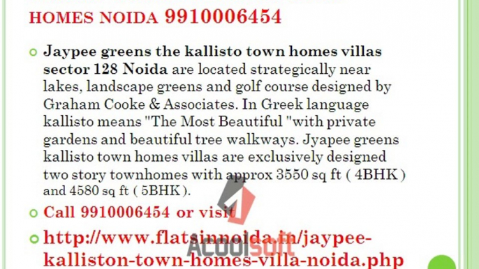 resale jaypee greens kallisto town homes 9910006454