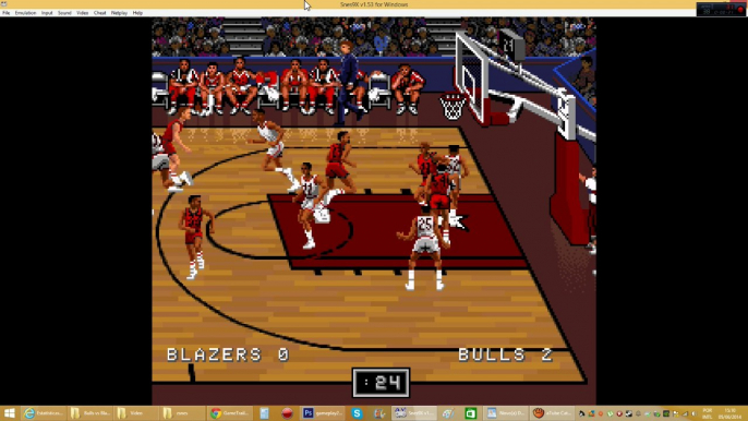 Bulls vs Blazers and the NBA Playoffs (1992) SNES Gameplay