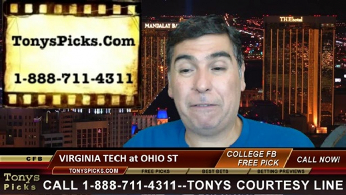 Ohio St Buckeyes vs. Virginia Tech Hokies Pick Prediction NCAA College Football Odds Preview 9-6-2014