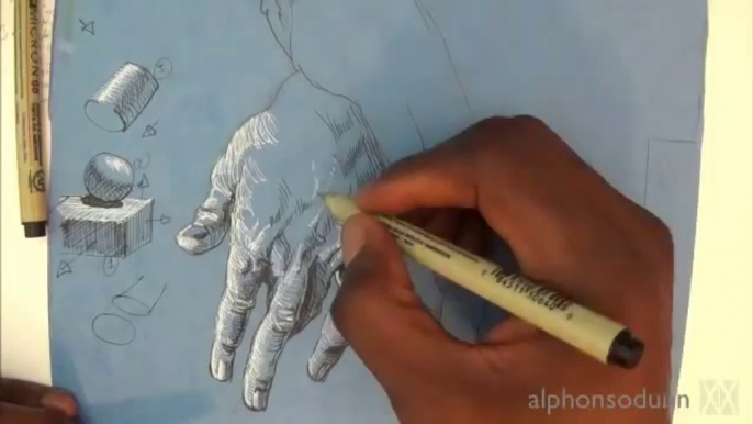 Pen -u0026 Ink Drawing Tutorials - How to draw with white ink on colored backgrounds