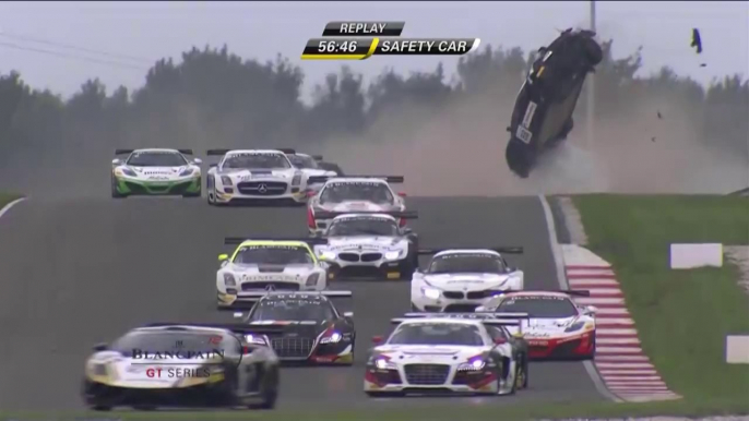 Massive Crash!!! - BlancPain GT Series 2014 at Slovakia Ring