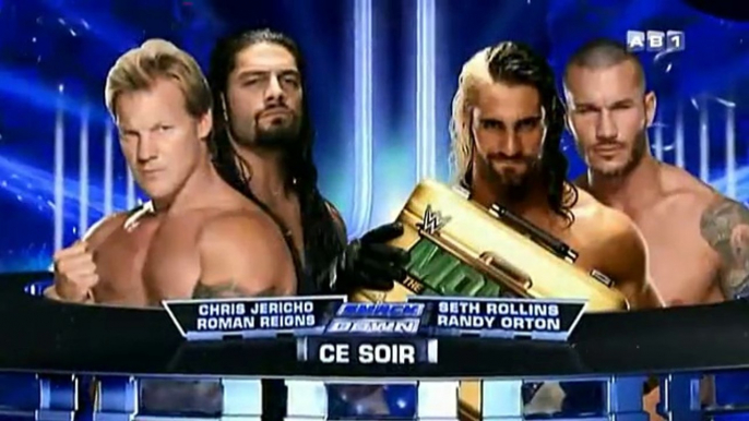 AB1 SMACKDOWN ROMAN REIGNS & CHRIS JERICHO VS RANDY ORTON & SETH ROLLINS