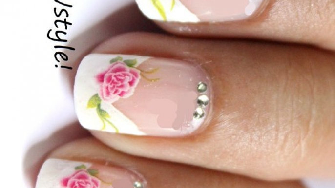 Water Decals Side French Manicure Nail Designs French tip nail art