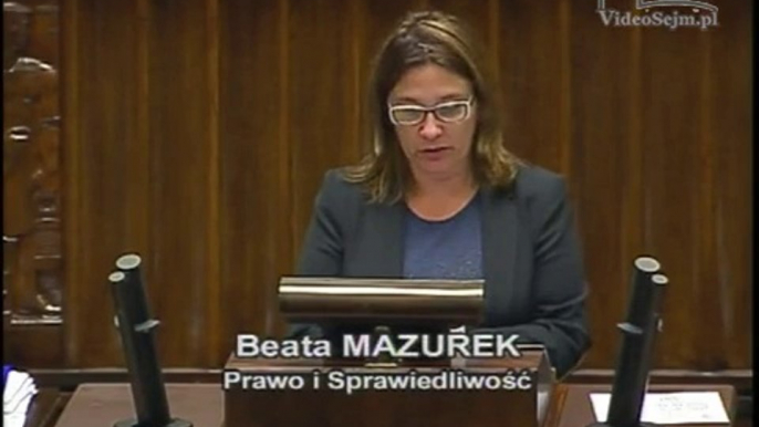 Poseł Beata Mazurek - Wystąpienie z dnia 24 wrze�nia 2014 roku.