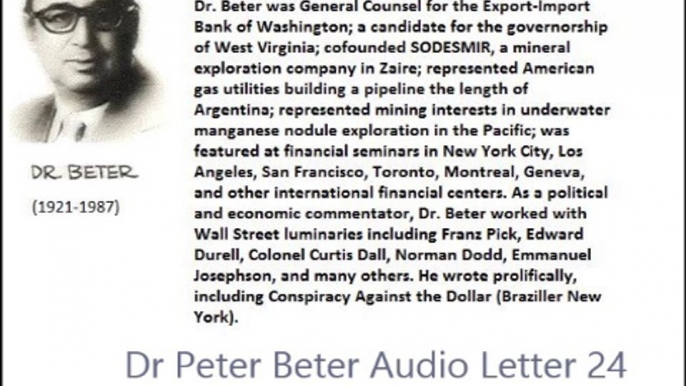 Dr Peter Beter Audio Letter 24 - May 28, 1977 - The Fall of Babylon Revisited; The Handwriting on The Wall for America; Water, The Ultimate Weapon