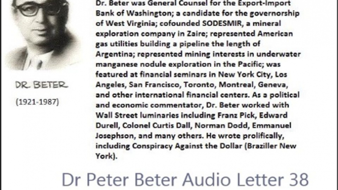 Dr Peter Beter Audio Letter 38 - September 29, 1978 - Russia's Holy War to Wipe Out Bolshevism; Russia's Blueprint For Domination Of The Earth; Russia's Program To Launch Mankind Into Space